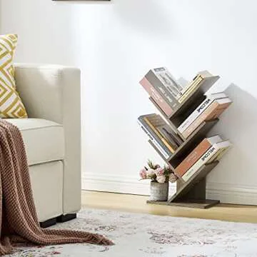 Hoctieon 4 Tier Tree Bookshelf for Stylish Organization