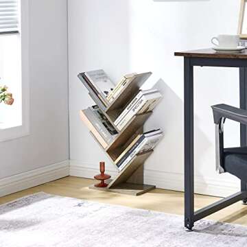 Hoctieon 4 Tier Tree Bookshelf for Stylish Organization