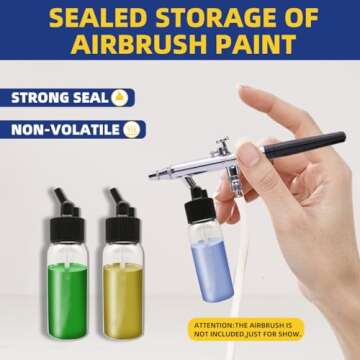 OPHIR 30ML Airbrush Bottles with Adapter Caps Set