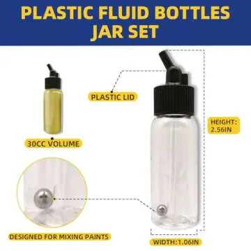 OPHIR 30ML Airbrush Bottles with Adapter Caps Set