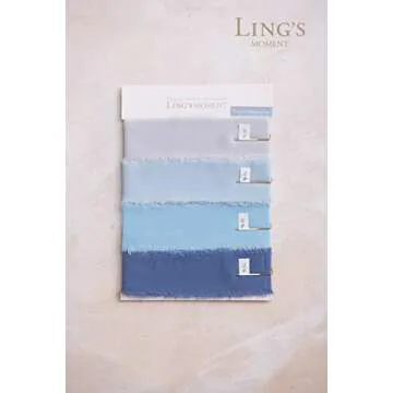 Ling's moment Handmade Fringe Chiffon Silk-Like Ribbon Smooth Ribbon Ombre Colors Chart, French Ultramarine Blue