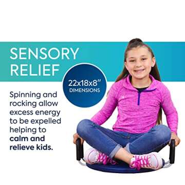 BouncyBand Wiggle Wobble Rock and Twist Sensory Fidget Toy – 22” x 18” x 8” – 360 Degree R...