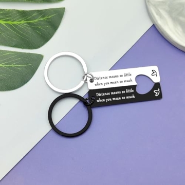 Anniversary Keychain for Boyfriend Girlfriend Couple Keychain Set for Him Her Long Distance Relationship Gift His and Hers Gift Going Away Gift for Couple Valentines Birthday Gift for Husband Wife
