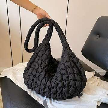 Trending Quilted Tote Bag for Women - Lightweight & Stylish Puffer Design