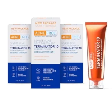 Acne Free Terminator 10 Acne Spot Treatment with Benzoyl Peroxide 10% - 3 Pack