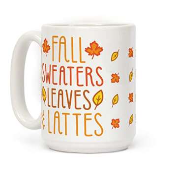 LookHUMAN Fall Coffee Mug - Celebrate Autumn with Style! 15oz Unique Ceramic Cup