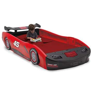 Delta Children Sport Race Car Twin Bed for Kids