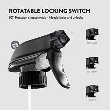 Paksh Novelty Glass Spray Bottles Amber 2 Pack 16 Oz Refillable Container with Durable Leakproof Trigger Sprayer with Mist/Stream/Lock for Hair, Cleaning Products, Essential Oils, Aromatherapy, Water