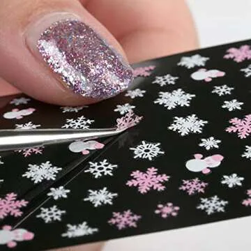 Naler 12 Sheets Christmas Nail Art Stickers, Xmas 3D Nail Art Stickers Decals Decorations Snowflake Snowman Design for Xmas New Year