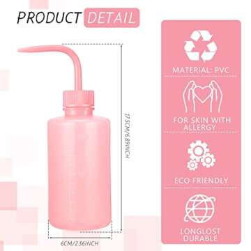 9 Pcs 250 ml Tattoo Wash Bottle Water Squirt Bottle Lab Squeeze Bottles Lash Water with Narrow Mouth...