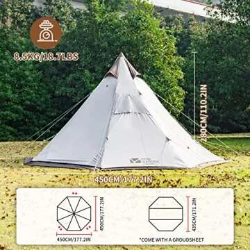 MOBI GARDEN Glamping Tent - Waterproof Pyramid Tent