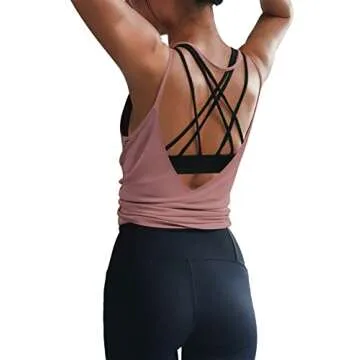 LEXISLOVE Women's Summer Open Back Backless Yoga Tank Tops - Activewear for Gym & Casual Wear