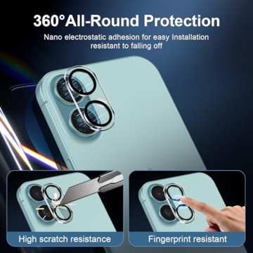 NEW'C 3-pack Screen Protector for iPhone 16 Screen & Camera