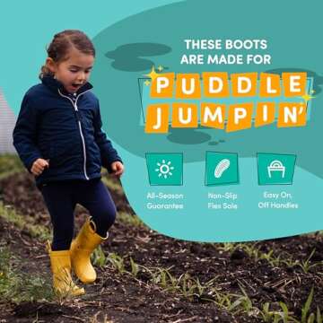 Lone Cone Rain Boots for Kids - Easy-On, Non-Slip & Play-Proof, Sunshine Yellow