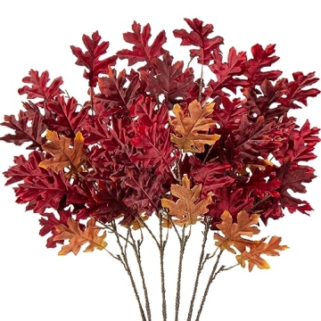 Briful 6PCS 32" Artificial Fall Leaves Stems Autumn Décor