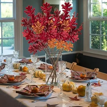 Briful 6PCS 32" Artificial Fall Leaves Stems Autumn Décor