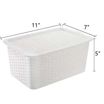 Dicunoy 4 Pack Stackable Lidded Storage Bins