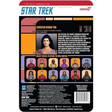 Super7 Star Trek: The Next Generation Counselor TROI - 3.75" Star Trek Action Figure Classic TV Show Collectibles and Retro Toys