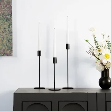 zeochyni Black Candle Holders Set of 3 for Elegant Decor