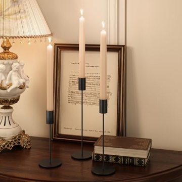 zeochyni Black Candle Holders Set of 3 for Elegant Decor