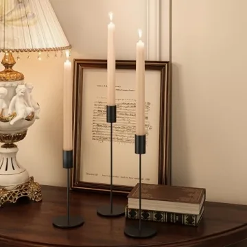 zeochyni Black Candle Holders Set of 3 for Elegant Decor