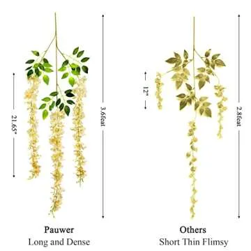 Pauwer Wisteria Hanging Flowers - Artificial Elegant Decor