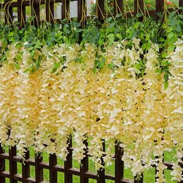 Pauwer Wisteria Hanging Flowers - Artificial Elegant Decor
