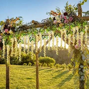 Pauwer Wisteria Hanging Flowers - Artificial Elegant Decor