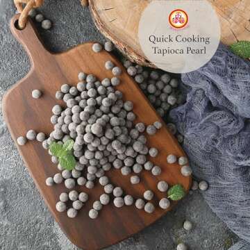 WuFuYuan Boba Tapioca Pearls, Black Sugar Flavor, Ready to Cook in 5 Minutes or Microwave in 3 Minutes, 8.8 oz. (2 Packs)