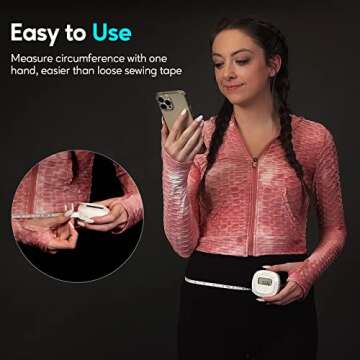 Arboleaf Body Measurement Tape, 60in Smart Measuring Tape for Body Measurements, Digital Retractable Measuring Tool for Waist, Hip, Bust, Arms, Fitness, Weight Loss, Muscle Gain, Syncs with App