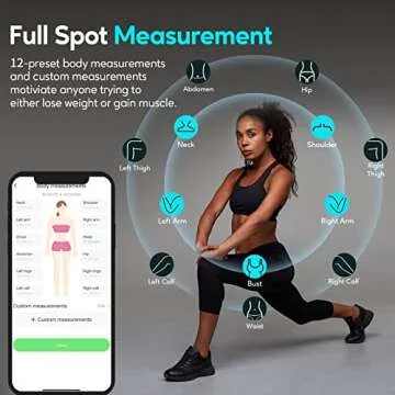 Arboleaf Body Measurement Tape, 60in Smart Measuring Tape for Body Measurements, Digital Retractable Measuring Tool for Waist, Hip, Bust, Arms, Fitness, Weight Loss, Muscle Gain, Syncs with App
