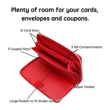 Stylish Soligt Cash Envelopes Wallet with 12 Budget Envelopes
