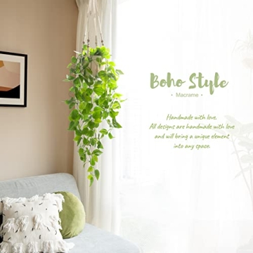 Mkono Fake Hanging Plant for Beautiful Indoor Decor