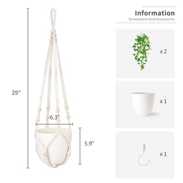 Mkono Fake Hanging Plant for Beautiful Indoor Decor