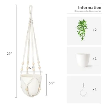 Mkono Fake Hanging Plant for Beautiful Indoor Decor