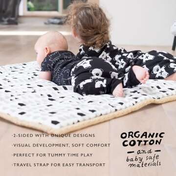 Wee Gallery Explore Playmat for Babies - Reversible Large Washable Floor Mat for Newborn, Infant, Ba...