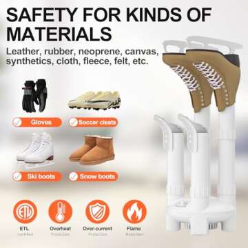 LAVIEAIR Boot Dryer, Shoe Dryer and Glove Dryer with Timer and Fan, White