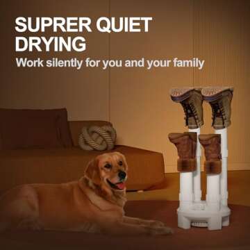 LAVIEAIR Boot Dryer, Shoe Dryer and Glove Dryer with Timer and Fan, White