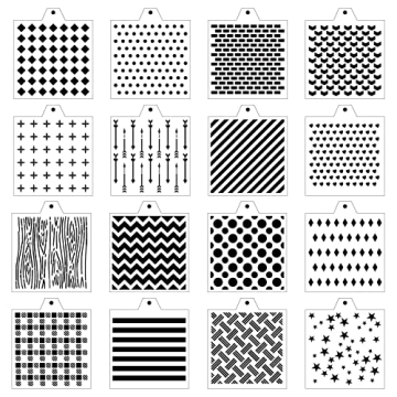 16 Pcs 5.5x5.5in Cookie Stencil Set for Baking & Crafts