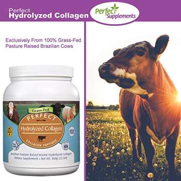 Perfect Supplements Hydrolyzed Collagen Powder - Grass-Fed, 660g - Boosts Skin & Joint Health