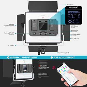 Neewer LED Video Lighting Kit with Smart Control and App