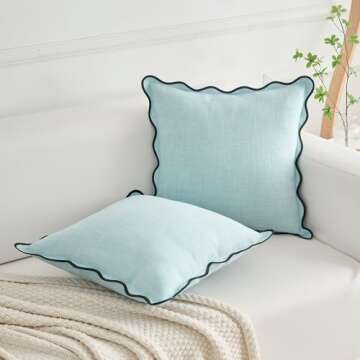 Mayler Yee Scalloped Throw Pillow Covers Set of 2