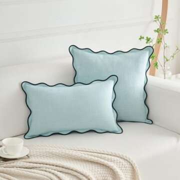 Mayler Yee Scalloped Throw Pillow Covers Set of 2