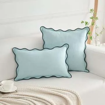 Mayler Yee Scalloped Throw Pillow Covers Set of 2