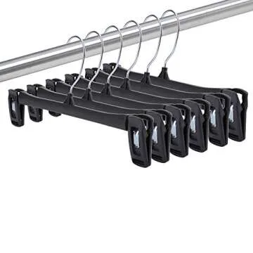 Tosnail 40 Pack Black Plastic Clothes Hangers with Clips