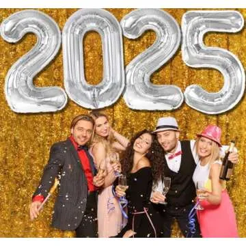 2025 Silver 40 Inch Balloons for New Year's Eve Celebrations