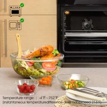 NUTRIUPS 6 Quart Large Glass Mixing Bowl, Clear Large Salad Bowls Glass Big Mixing Bowls for Kitchen