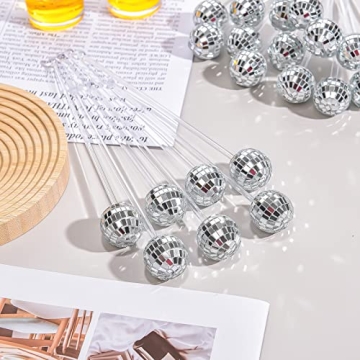 Disco Ball Drink Stir Sticks | 24 Sparkling Drink Accessories