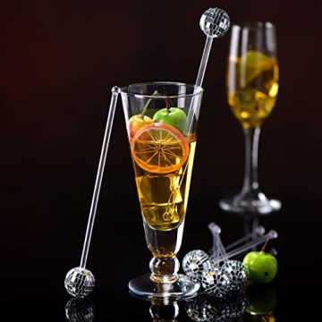 Disco Ball Drink Stir Sticks | 24 Sparkling Drink Accessories