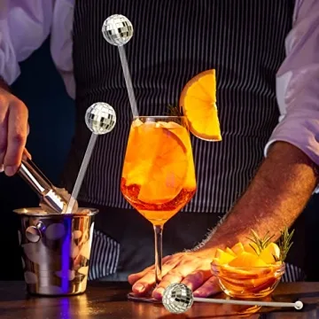 Disco Ball Drink Stir Sticks | 24 Sparkling Drink Accessories